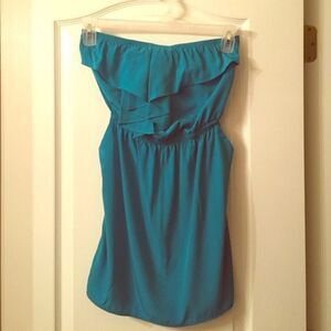 Teal Strapless Dress  